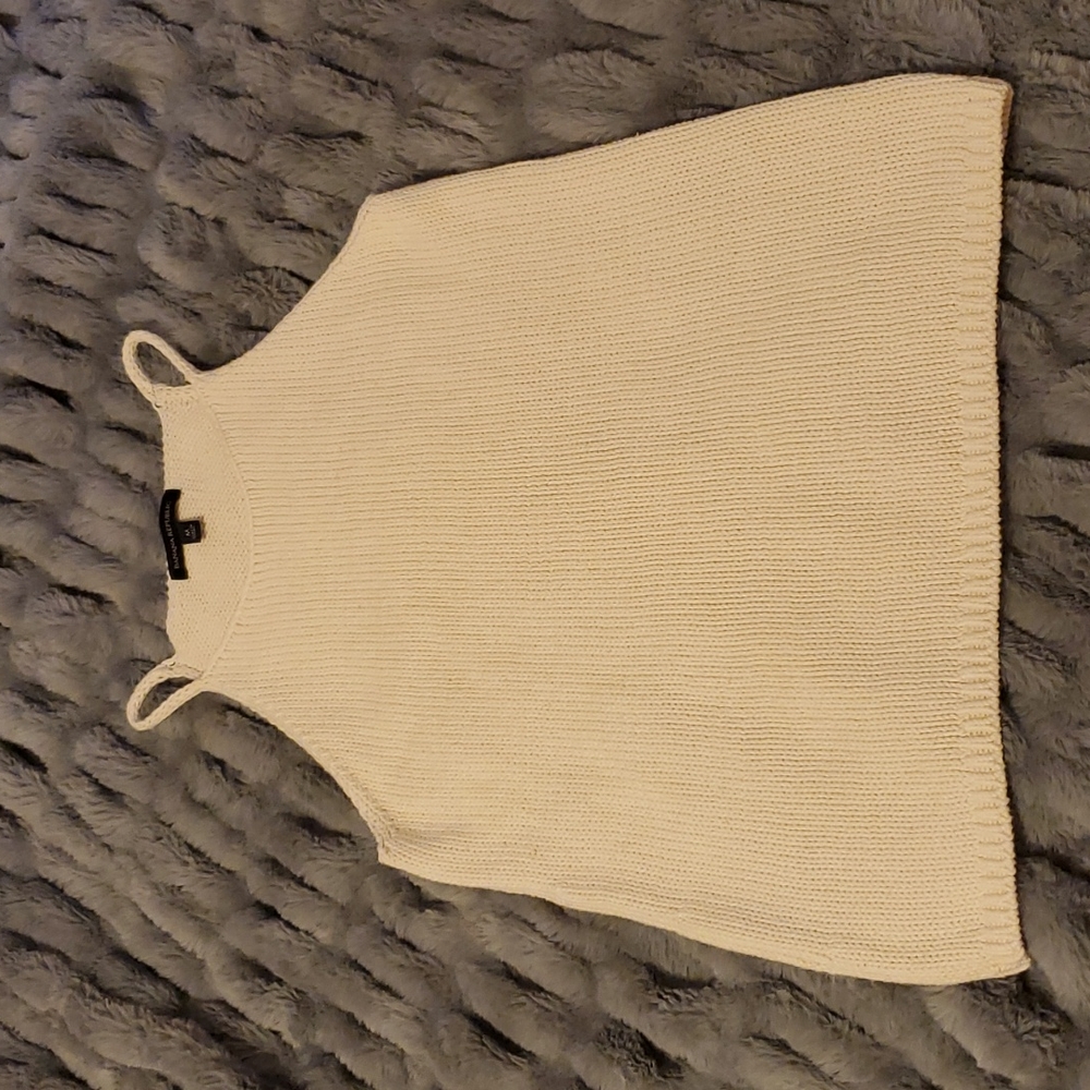 Knitted High Neck Top Light Cream Colour